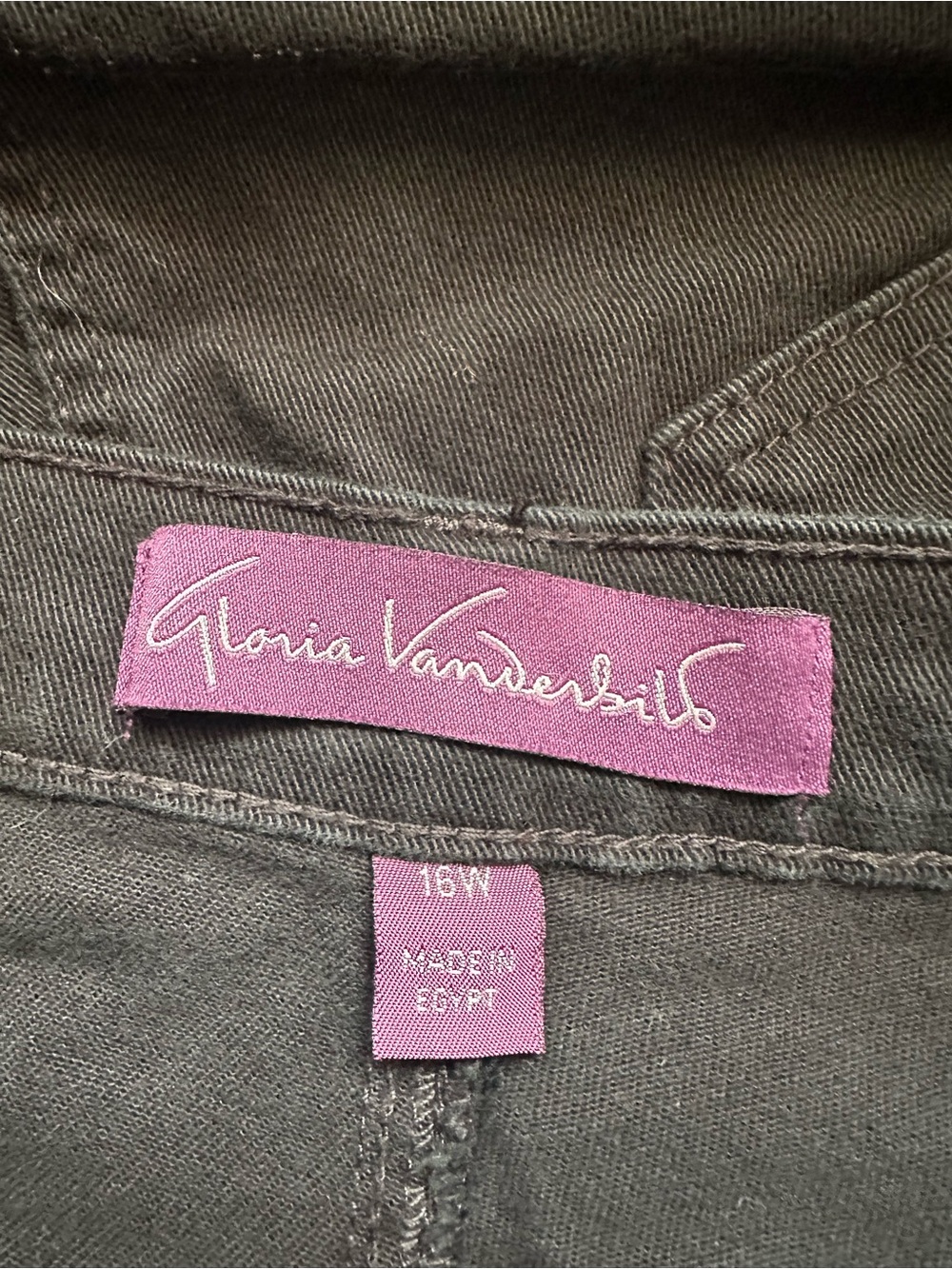 Gloria Vanderbilt Amanda Jeans Black High Rise Tapered Slim Denim Plus Size 16W - Picture 3 of 9